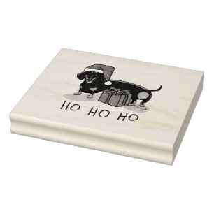 Tampons Encreurs Noël Père Noël Dachshund (S noir & tan) Drôle