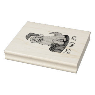 Tampons Encreurs Noël Père Noël Goldendoodle (rouge or) Chien migno