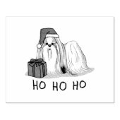 Tampons Encreurs Noël Santa Hat Chih Tzu (blanc tan) Chien mignonne (Impression)