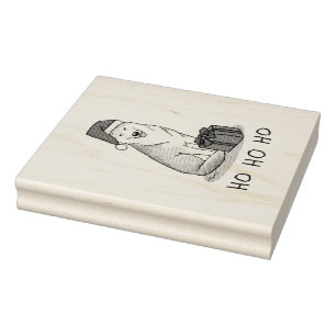 Tampons Encreurs Noël Santa Hat Sibérien Husky (argent) mignonne