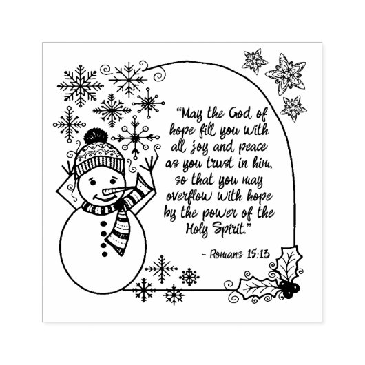 Tampons Encreurs Noël Snowman Romans 15:13 Fête Chrétienne (Impression)