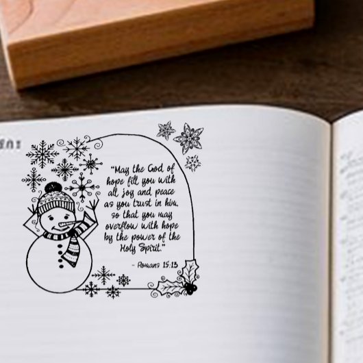 Tampons Encreurs Noël Snowman Romans 15:13 Fête Chrétienne
