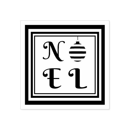 Tampons Encreurs NOEL Texte Noël Vacances Bauble Carré Cadre (Impression)