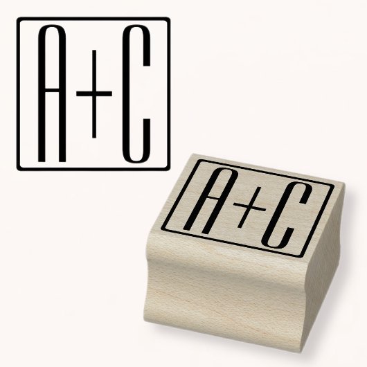 Tampons Encreurs Noir & Blanc | Initiales de couple