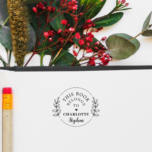 Tampons Encreurs Nom Botanique Moderne Personnalisé Ce Livre Appart