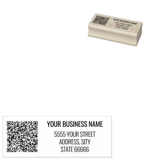 Tampons Encreurs Nom de code QR personnalisé Adresse Modèle de tamp (Tamponné)