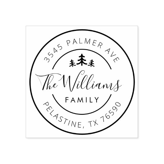 Tampons Encreurs Nom de famille Adresse de retour logo de l'arrondi (Impression)