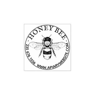 Tampons Encreurs Nom de famille de l'abeille de miel vintage