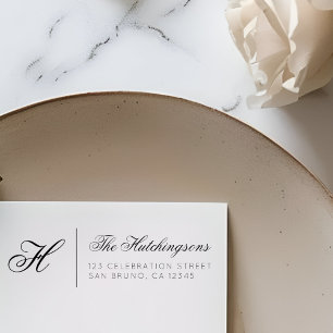 Tampons Encreurs Nom de famille et script de monogramme Adresse de