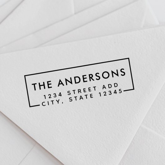 Tampons Encreurs Nom de famille minimal moderne Adresse de retour