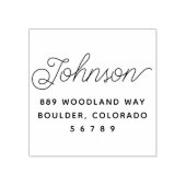 Tampons Encreurs Nom de famille moderne minimal Adresse de retour (Impression)