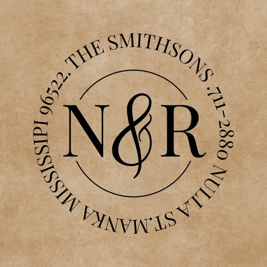 Tampons Encreurs Nom de famille monogramme Déclaration Circulaire d