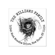 Nom de famille Oiseaux nid avec oeufs Nature Custo