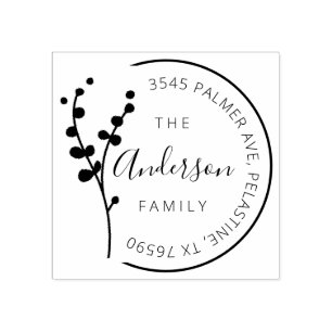 Tampons Encreurs Nom de famille Retour Adresse Logo de l'arrondi Au