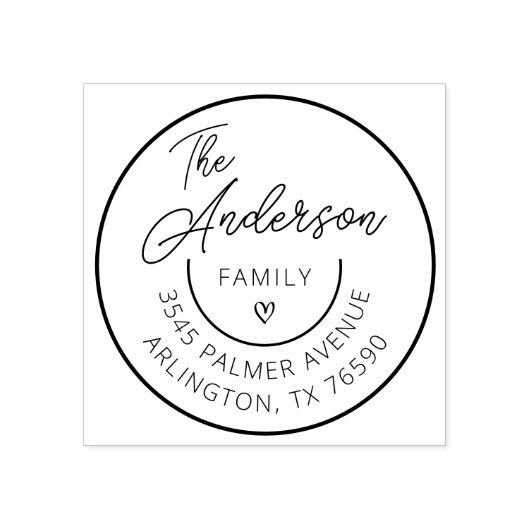 Tampons Encreurs Nom de famille Retour Adresse Logo de l'arrondi Au (Impression)