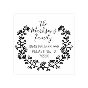 Tampons Encreurs Nom de famille Retour Adresse Logo de l'arrondi Au