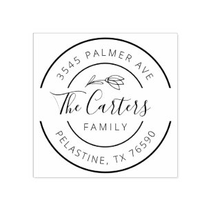 Tampons Encreurs Nom de famille Retour Adresse Logo de l'arrondi Au