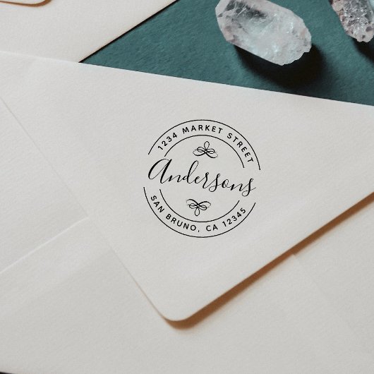 Tampons Encreurs Nom de famille Script Créez votre propre adresse d