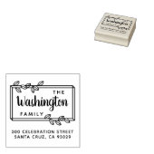 Tampons Encreurs Nom de famille simple Feuille Script & Adresse de  (Tamponné)