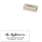 Tampons Encreurs Nom De Famille Whimsar Script Swash Adresse De Ret (Tamponné)