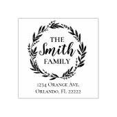 Tampons Encreurs Nom de famille Wreath Adresse Crest (Impression)
