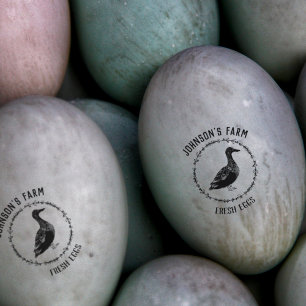 Tampons Encreurs Nom de la ferme, Canard Oeufs frais Timbre d'o