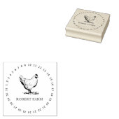 Tampons Encreurs Nom de la ferme de poulet de marque personnalisée  (Tamponné)