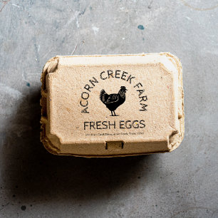 Tampons Encreurs Nom de la ferme vintage Timbre de carton d'oeuf