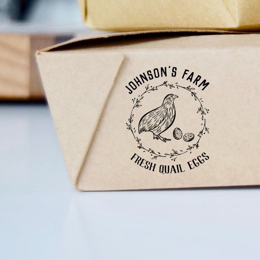 Tampons Encreurs Nom de la ferme | Wreath | Timbre de carton d'oeuf