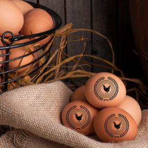 Tampons Encreurs Nom de la poule Vintage personnalisée Oeuf Amour R