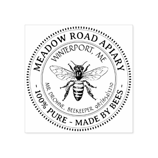 Tampons Encreurs Nom de l'apiculteur d'abeilles de l'abeille promot (Impression)