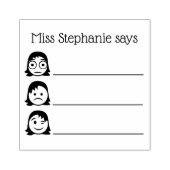 Tampons Encreurs Nom de l'enseignant personnalisé Emojis Avaliation (Impression)