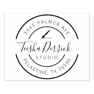 Tampons Encreurs Nom de l'entreprise Adresse de retour Logo rond Se