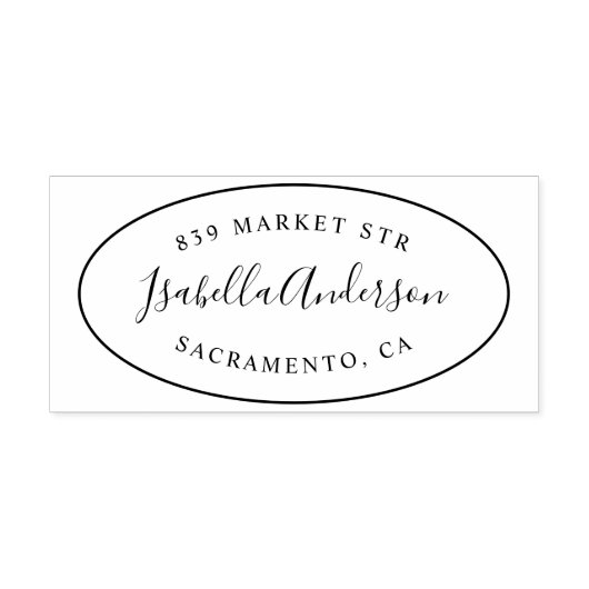 Tampons Encreurs Nom de script élégant personnalisé Adresse de reto (Impression)