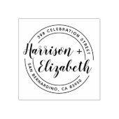 Tampons Encreurs Nom de script moderne Adresse de retour ronde (Impression)