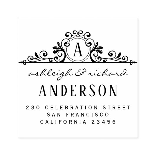 Tampons Encreurs Nom de script monographique classique Adresse de r (Impression)