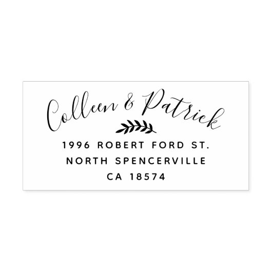 Tampons Encreurs Nom du couple Élégant Script Retourner l'adresse (Impression)