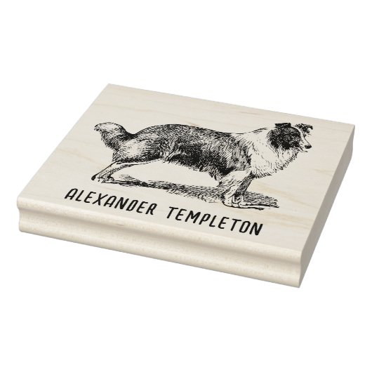 Tampons Encreurs Nom du dessin vintage Collie Dog (Tampon)