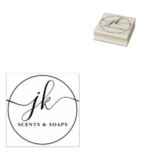 Tampons Encreurs Nom du logo du script du monogramme de l'entrepris