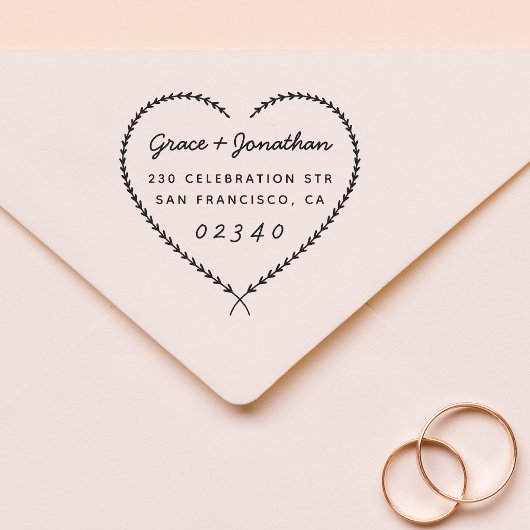 Tampons Encreurs Nom du mariage Adresse de retour de la couronne de