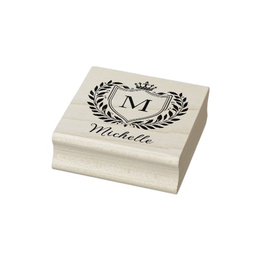Tampons Encreurs Nom du monogramme personnalisé minimal Emblème de  (Tampon)
