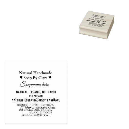 Tampons Encreurs nom du savon poids site internet ingrédients détai (Tamponné)