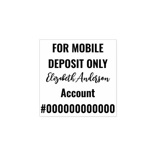 Tampons Encreurs Nom du script de compte bancaire pour dépôt mobile (Impression)