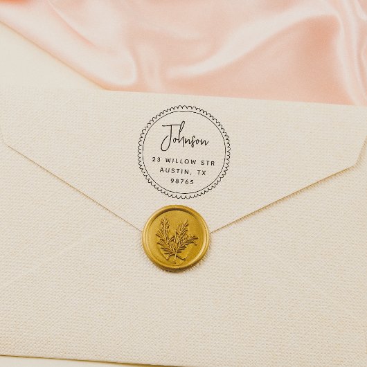 Tampons Encreurs Nom du script du cadre symbolique Adresse de retou