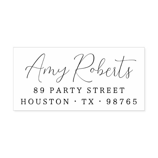 Tampons Encreurs Nom du script moderne Whimsical Adresse de retour (Impression)