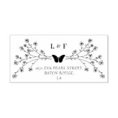 Tampons Encreurs Nom et adresse de vol des ailes papillon (Impression)