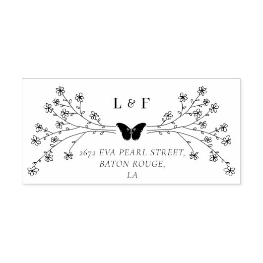 Tampons Encreurs Nom et adresse de vol des ailes papillon (Impression)