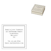 Tampons Encreurs Nom et Carré d'adresse de retour simple (Tamponné)