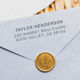 Tampons Encreurs Nom italique minimaliste et adresse de retour simp