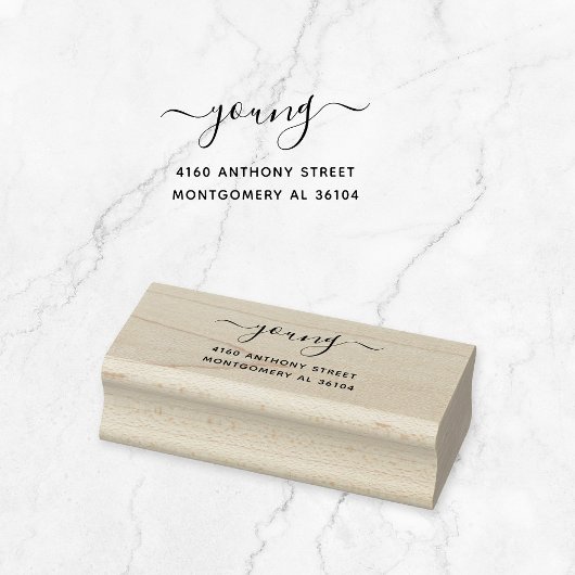 Tampons Encreurs Nom manuscrit moderne et adresse de retour 08a.